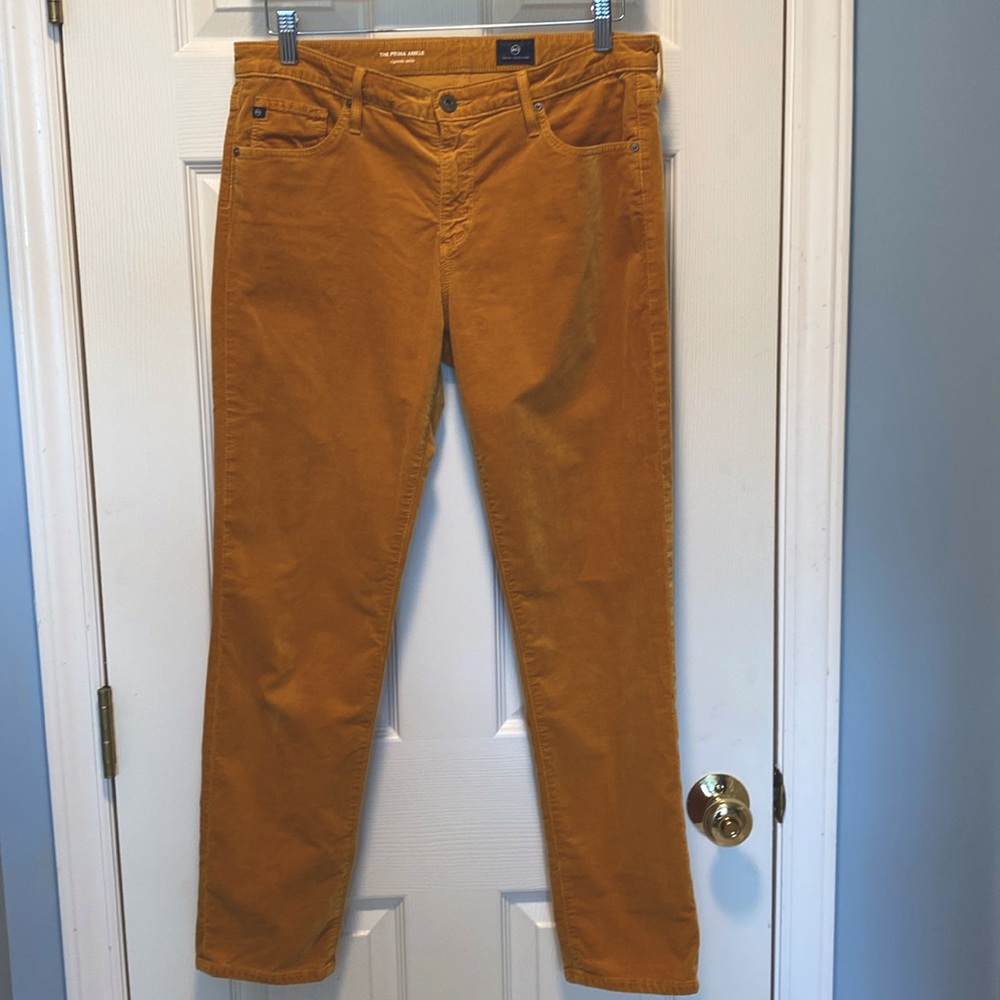 AG Adriano Goldschmied Velvet Prima Cigarette Ankle Jeans EUC